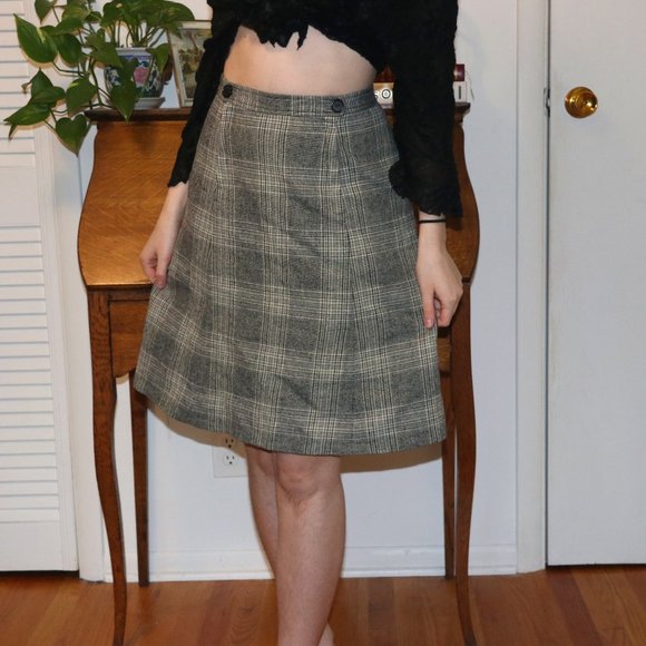 Pendleton Dresses & Skirts - 1970s vintage "pendleton" grey and brown plaid skirt